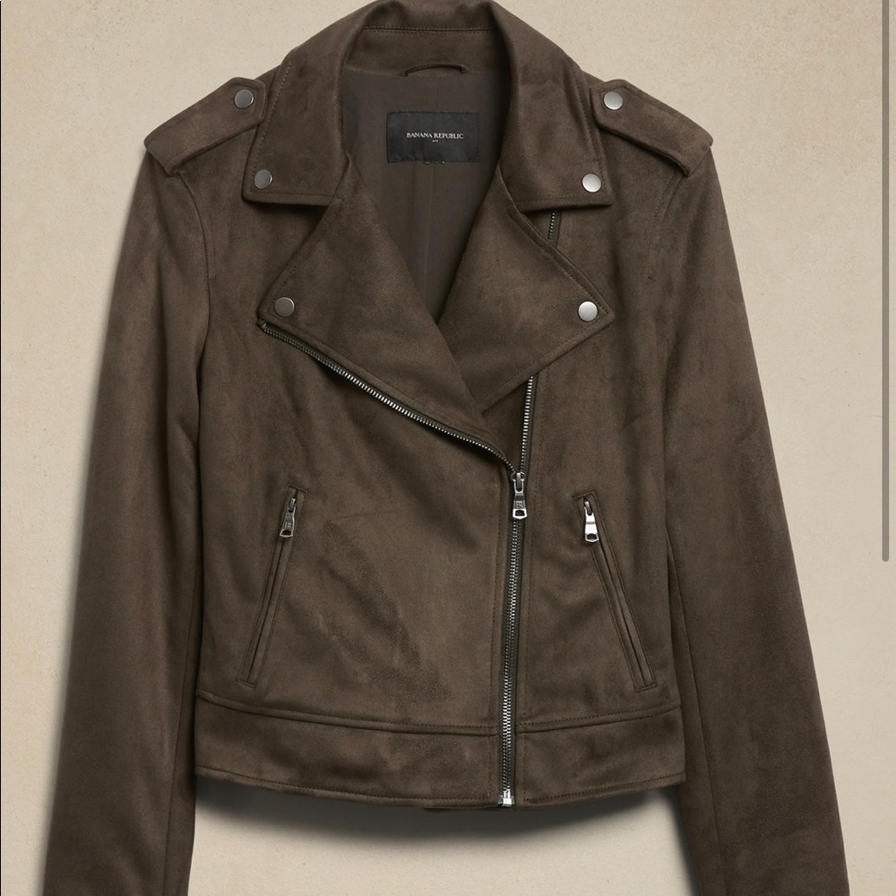 Banana Republic Faux Suede Moto Jacket